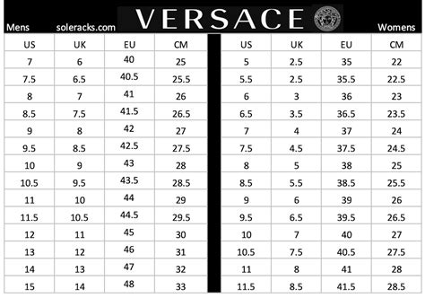 versace size guide men's|Versace shoes size chart uk.